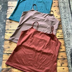 Stylish Women's Camisole Top Set - Teal, Taupe, Rust